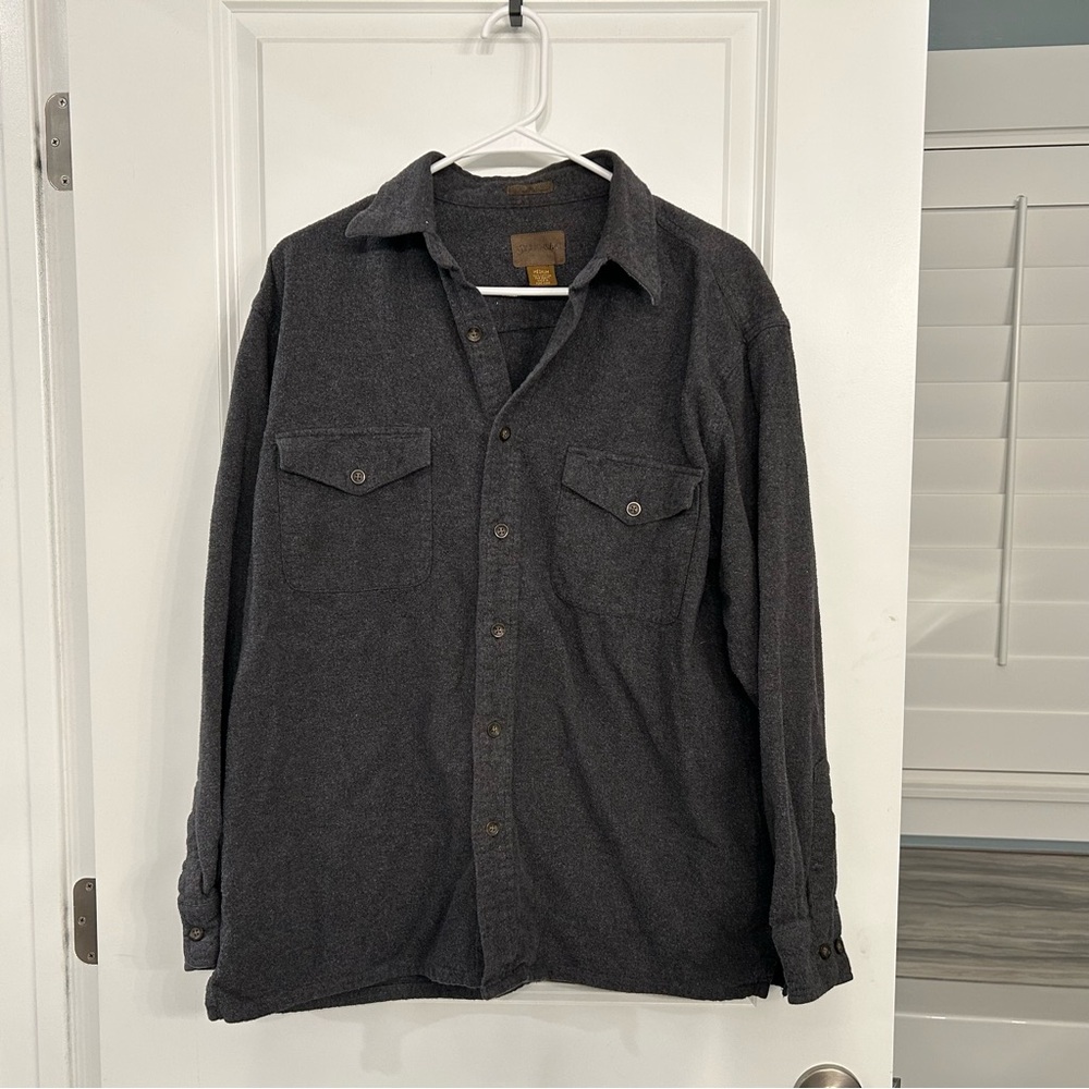 Vintage St. John's Bay Charcoal Gray Flannel Button Up